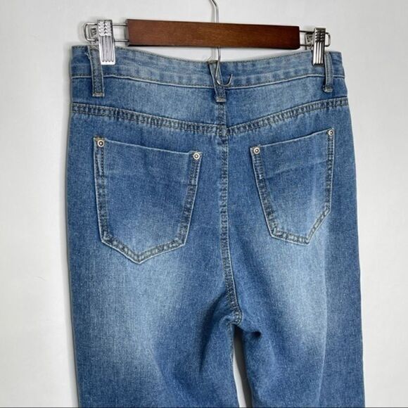 Nasty Gal High Rise Distressed Jeans Size 4 - Picture 5 of 8